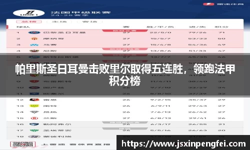 帕里斯圣日耳曼击败里尔取得五连胜，领跑法甲积分榜